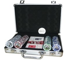 Покерний набір в алюмінієвому кейсі на 200 фішок номіналом №200N, №200N - фото товару