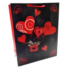 Пакет подарочный картонный с аппликацией"Love" (30х38х12 см), K332233 - фото товару
