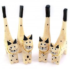 Кішки дерев'яні кільцетримачі (н-р 4 шт) (11х5х7,5 см) ціна за набірF, K329854F - фото товару