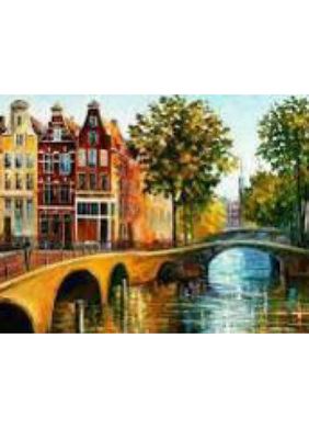 Алмазная мозаика по номерам 30*40 "Улочка Амстердама" карт уп. (холст на раме), K2747185OO70158GB - фото товара