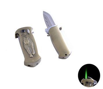 Зажигалка карманная с ножом "Волк" №4585-1, №4585-1 - фото товара