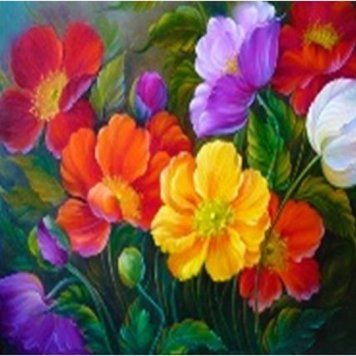 Алмазная мозаика по номерам 40*50 "Цветы" карт уп. (полотно на раме), K2755325OO71081_BGLE - фото товара