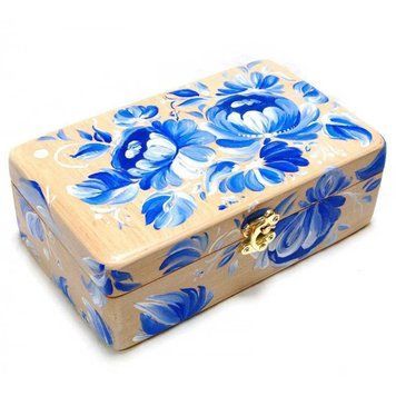 Шкатулка дерево "Цветы", массив дерева (20,5х12,5х8 см), K329156K - фото товара