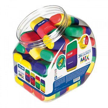 Ластик + точилка "Compact Mix " ТМ "MILAN" 6,7*4*2,5см, mix, K2739557OO4710236 - фото товара