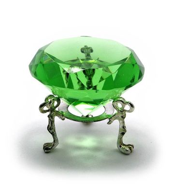 Кришталевий кристал на підставці зелений (6 см), K320383 - фото товару
