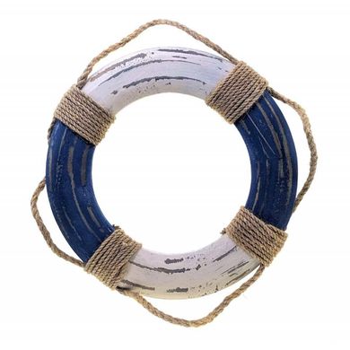Спасательный круг деревянный синий (d-24,5 см h-2.5 см), K332129B - фото товара