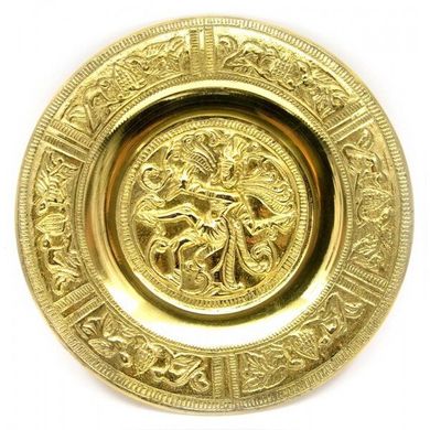 Тарелка настенная бронзовая "Танцующий Шива" (d-14 см)(Wall Plate Natraj 6"), K324705 - фото товара