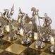 SK4BRO шахматы "Manopoulos", "Греческая мифология", латунь, игровое поле на деревянном футляре, коричневые, фигуры золото/серебро, 34х34см, 3 кг