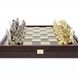 SK4BRO шахматы "Manopoulos", "Греческая мифология", латунь, игровое поле на деревянном футляре, коричневые, фигуры золото/серебро, 34х34см, 3 кг