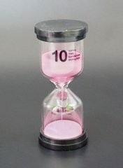 Песочные часы "Круг" стекло + пластик 10 минут Розовый песок, K89290184O1137476237 - фото товара