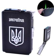 Портсигар + зажигалка на 10 сигарет Украина (Турбо пламя) №HL-153, №HL-153 - фото товару