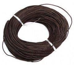Шнурок кожаный круглый коричневый без застёжки 10 метров, K89080112O1137472876 - фото товару