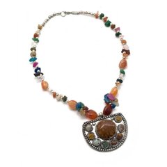 Ожерелье с каменьями и кулоном, K325955 - фото товару