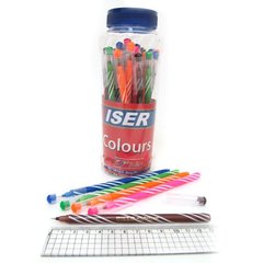 Ручка масляна Wiser "Colours" 0,6мм банку/30шт, корпус mix, синя, K2734144OOcolorus-bl - фото товару