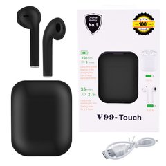 Бездротові навушники V99-Touch з кейсом, black, SL7748 - фото товару