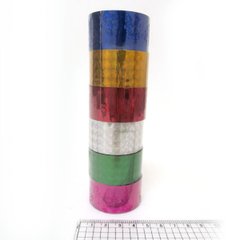 Скотч декоративний плівка голограма 2,4 см*1,5 м, mix6 (Ціна за штуку), 6шт/етик., K2734641OO5219_ - фото товару