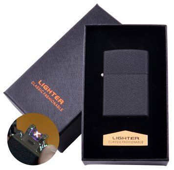 Электроимпульсная зажигалка в подарочной коробке LIGHTER (USB) №HL-137 Black, №HL-137 Black - фото товара