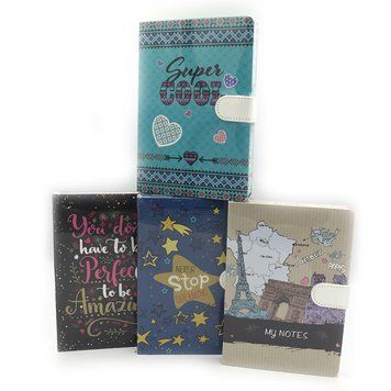 Блокнот на кнопке "My notes" линия, 32К, 13,4*19см, 144P, 80G, кол. край, mix4, K2755622OO2K90016NC - фото товара