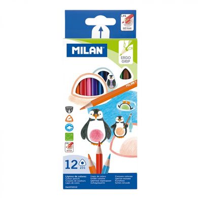 Набор цветных карандашей треугольный ТМ "MILAN" 12шт., D2,9mm, K2738635OO0722312 - фото товара