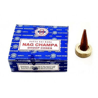 Nagchampa Dhoop Cones (Нагчампа)(12 шт/уп)(Satya) конусы, K332493 - фото товара