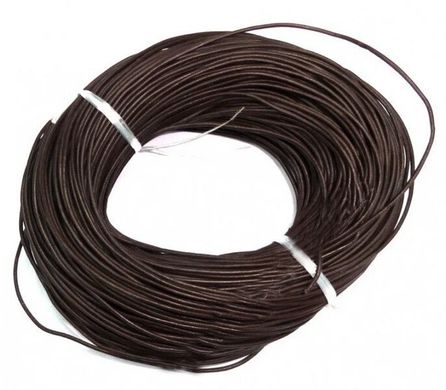 Шнурок кожаный круглый коричневый без застёжки 10 метров, K89080112O1137472876 - фото товара