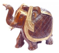 Слон деревянный с золотой краской С1001-6", K89160148O362836910 - фото товару
