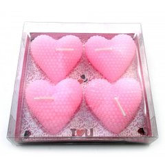 Свечи розовые "Сердечки (4 шт) (11,5х11х2,5 см)A, K332115A - фото товару