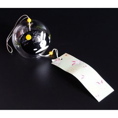 Японський скляний дзвіночок Фурін 8*8*7 см. Висота 40 см. Два зайці, K89190190O1716567347 - фото товару