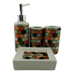 Набор для ванной керамический "Разноцветные Узоры", K335084 - фото товара