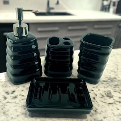 Набір для ванної керамічний чорний (29х20,5х10 см), K332095E - фото товару