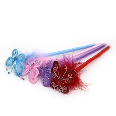 Ручка дитяча кулька. з іграшкою і пір'ям"Метелик", синя, mix, 12шт/етик., K2741996OO1710DSCN - фото товару