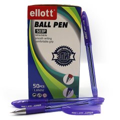 Ручка кулькова "Ellot" 1мм, фіолет., Прозорого корп, грип, без/етик., K2735163OO7704-vio - фото товару