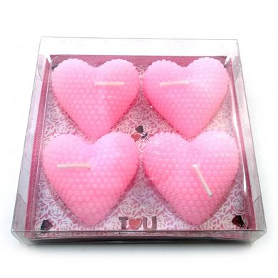 Свечи розовые "Сердечки (4 шт) (11,5х11х2,5 см)A, K332115A - фото товара