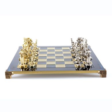 S10BLU шахи "Manopoulos", "Лучники", латунь, у дерев'яному футлярі, сині, 44х44см, 8 кг, S10BLU - фото товару