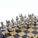 S10BLU шахматы "Manopoulos", "Лучники", латунь, в деревянном футляре, синие, фигуры золото/серебро, 44х44см, 8 кг