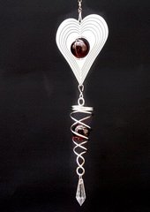 3D Мобіль Серце + скляна куля білий метал, K89250113O1252434594 - фото товару