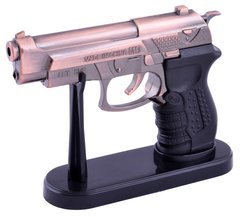 Запальничка сувенірна на підставці пістолет M9 (Гостре полум'я, Лазер) №4521, №4521 - фото товару