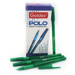 Ручка масляна Goldex Polo grip Fashion Індія Green 1,0 мм з грипом, K2733791OO422-GR - фото товару