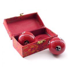 Кулі масажні музичні "Інь Янь" червоні (d-4 см), K332242A - фото товару