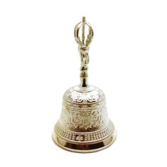 Дзвін чакровий бронзовий посріблений (d-11.5 h-20см), K328311 - фото товару