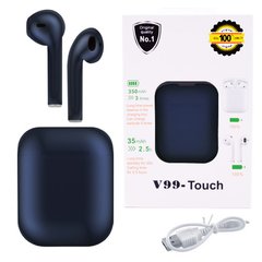 Бездротові навушники V99-Touch з кейсом, navy blue, SL7753 - фото товару