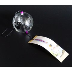 Японський скляний дзвіночок Фурін малий 7*7*6 см. Висота 40 см Чорні коти, K89190213O1716567393 - фото товару