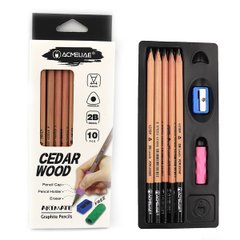 Олівець ч/гр. трикутн 2,4mm Acmeliae 2B Cedar Wood ціна/шт (+чинка+гум.тримач у подар к н-ру), K2755166OO43104 - фото товару