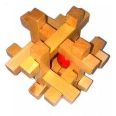 Головоломка деревянная (7,5х7,5х7,5см), K328019A - фото товара