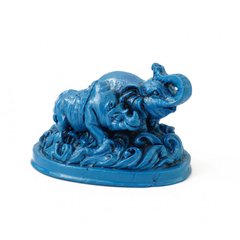 Носоріг зі слоном сині 9х6х6 см. полістоун, K89260250O1716567061 - фото товару