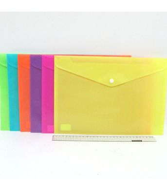 Папка-конверт с кнопкой "Neon" 18S A4, mix, 12шт/этик., K2736765OO1457DSCN - фото товара
