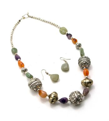 Ожерелье с камнями + серьги, K325851 - фото товара