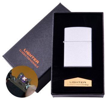 Электроимпульсная зажигалка в подарочной коробке LIGHTER (USB) №HL-137 White, №HL-137 White - фото товара