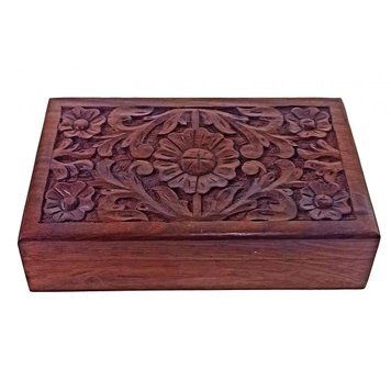 Шкатулка резная розовое дерево (25,5х15х5,7 см), K321602F - фото товара
