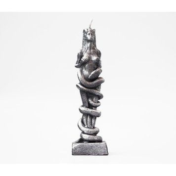 Свічка "Демониця Ліліт" срібло 3,5*4*14см., K89060152O1849175528 - фото товару
